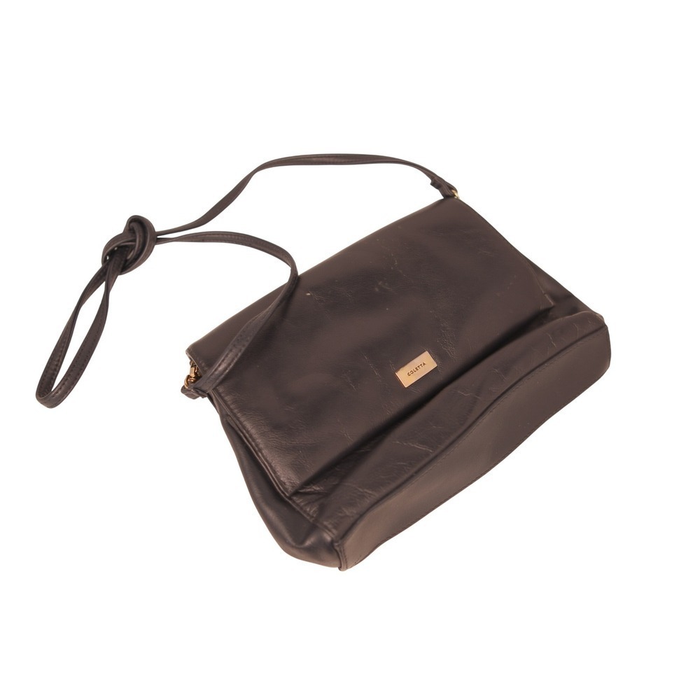 Classic Coletta Black Genuine Leather Shoulder‎ Bag academia vintage style